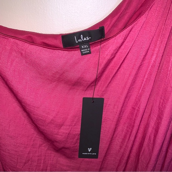 Lulu's Goddess Aura Fuchsia One-Shoulder Maxi Dress - Picture 4 of 12